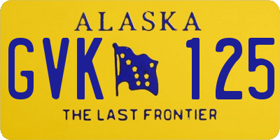 AK license plate GVK125