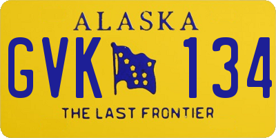 AK license plate GVK134