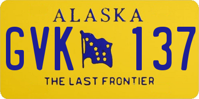 AK license plate GVK137