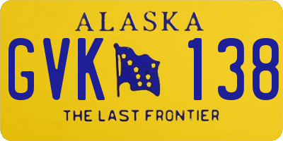 AK license plate GVK138