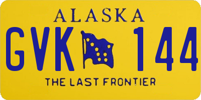 AK license plate GVK144