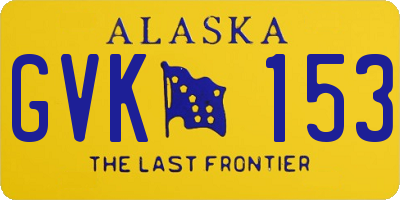 AK license plate GVK153