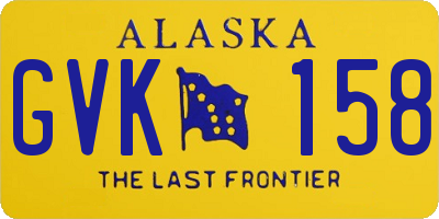 AK license plate GVK158