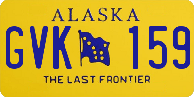 AK license plate GVK159