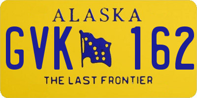 AK license plate GVK162