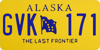 AK license plate GVK171