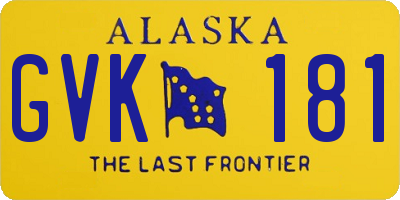 AK license plate GVK181