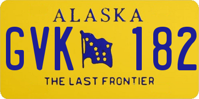 AK license plate GVK182