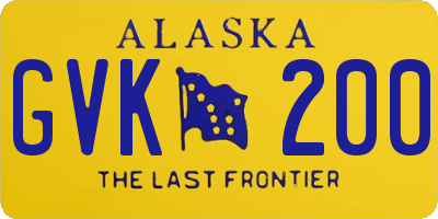 AK license plate GVK200
