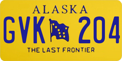 AK license plate GVK204
