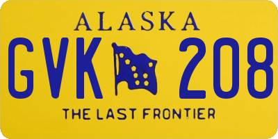 AK license plate GVK208