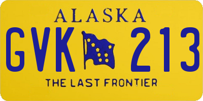 AK license plate GVK213
