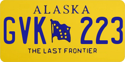 AK license plate GVK223