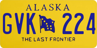 AK license plate GVK224