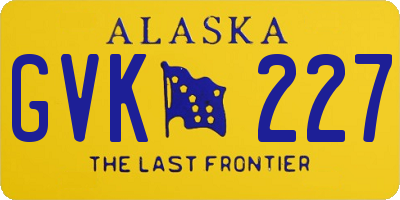 AK license plate GVK227