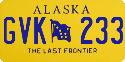 AK license plate GVK233