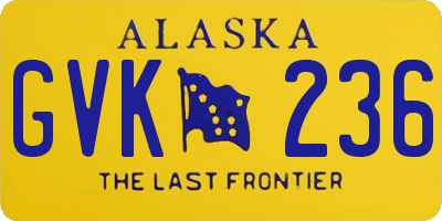 AK license plate GVK236