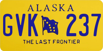 AK license plate GVK237