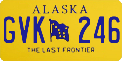 AK license plate GVK246