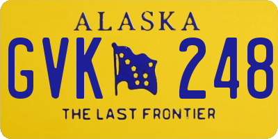 AK license plate GVK248