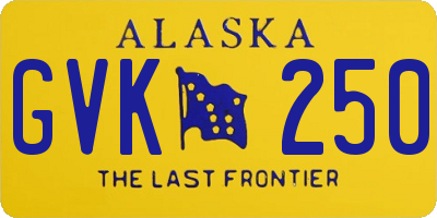 AK license plate GVK250