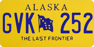 AK license plate GVK252