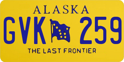 AK license plate GVK259
