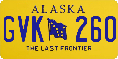 AK license plate GVK260