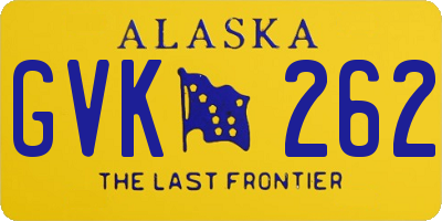 AK license plate GVK262