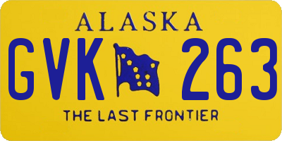 AK license plate GVK263