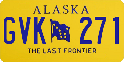 AK license plate GVK271