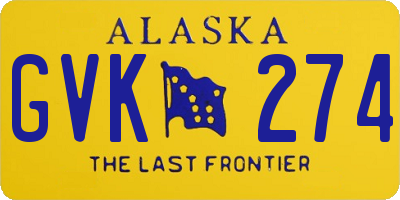 AK license plate GVK274
