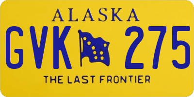 AK license plate GVK275