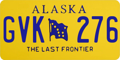 AK license plate GVK276