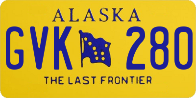 AK license plate GVK280