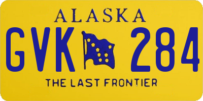 AK license plate GVK284