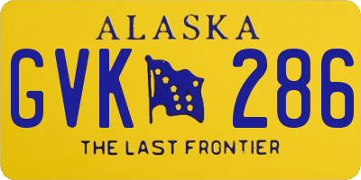 AK license plate GVK286