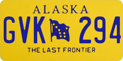 AK license plate GVK294