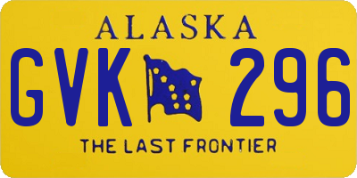 AK license plate GVK296