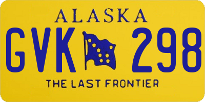 AK license plate GVK298