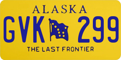 AK license plate GVK299