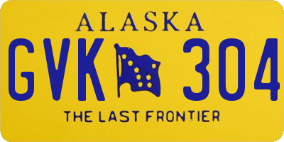 AK license plate GVK304
