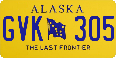 AK license plate GVK305