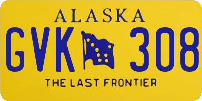 AK license plate GVK308