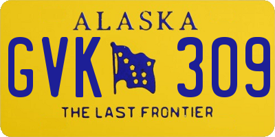 AK license plate GVK309