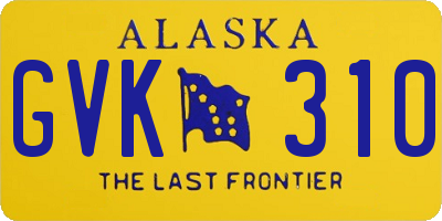 AK license plate GVK310