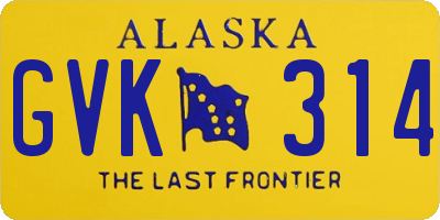 AK license plate GVK314
