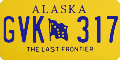AK license plate GVK317