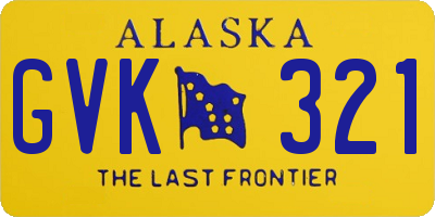 AK license plate GVK321