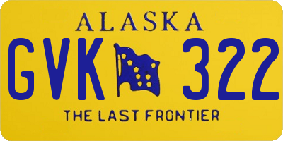 AK license plate GVK322